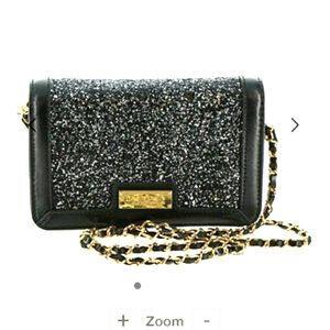 Bebe black glitter crossbody NWT